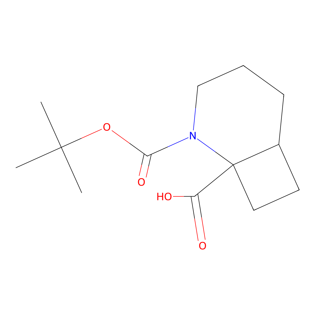 rac-(1R,6S)-2-[(tert-butoxy)carbonyl]-2-azabicyclo[4.2.0]octane-1-carboxylic acid molecular structure, CAS 2580101-98-8