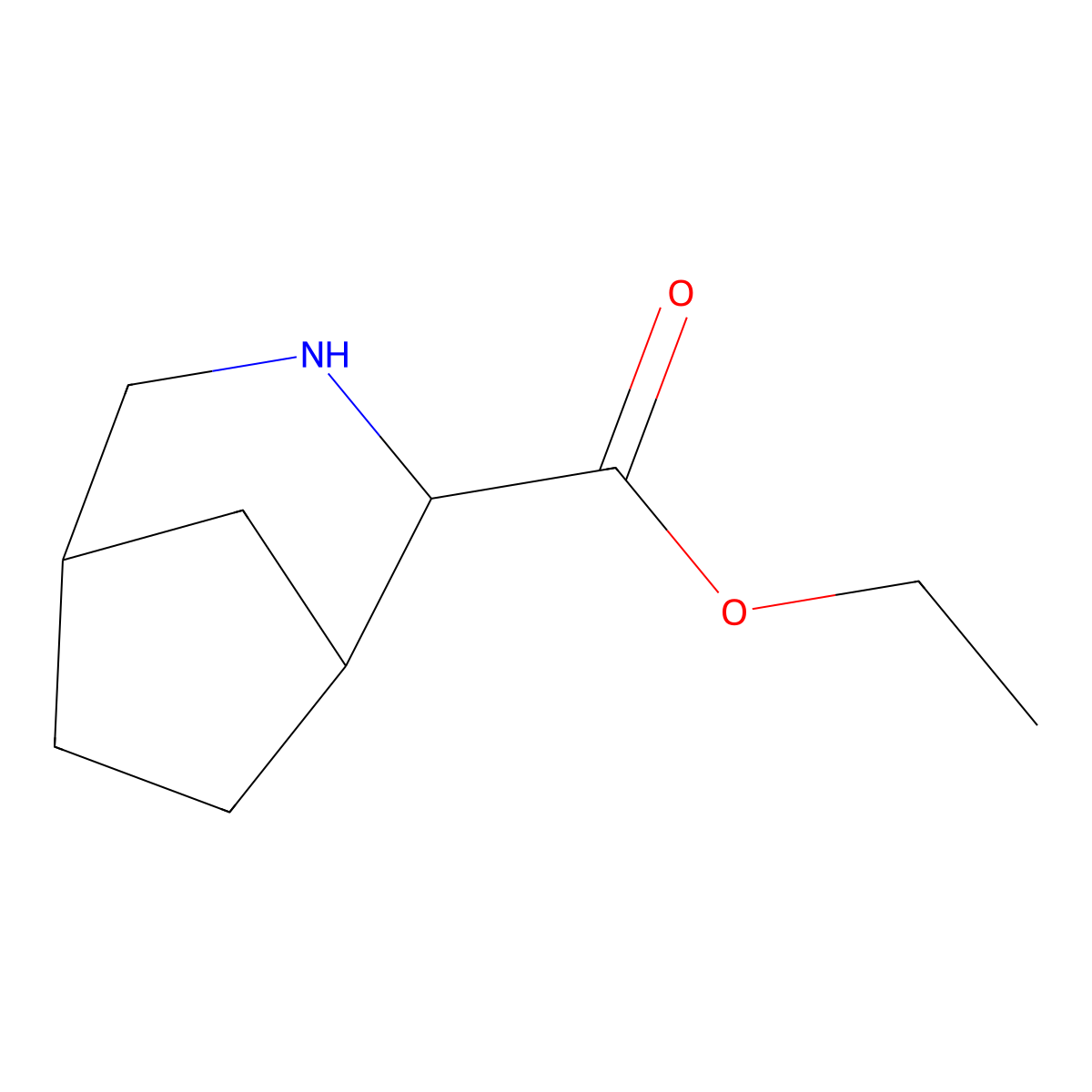 rac-ethyl (1R,2S,5S)-3-azabicyclo[3.2.1]octane-2-carboxylate molecular structure, CAS 2580102-03-8