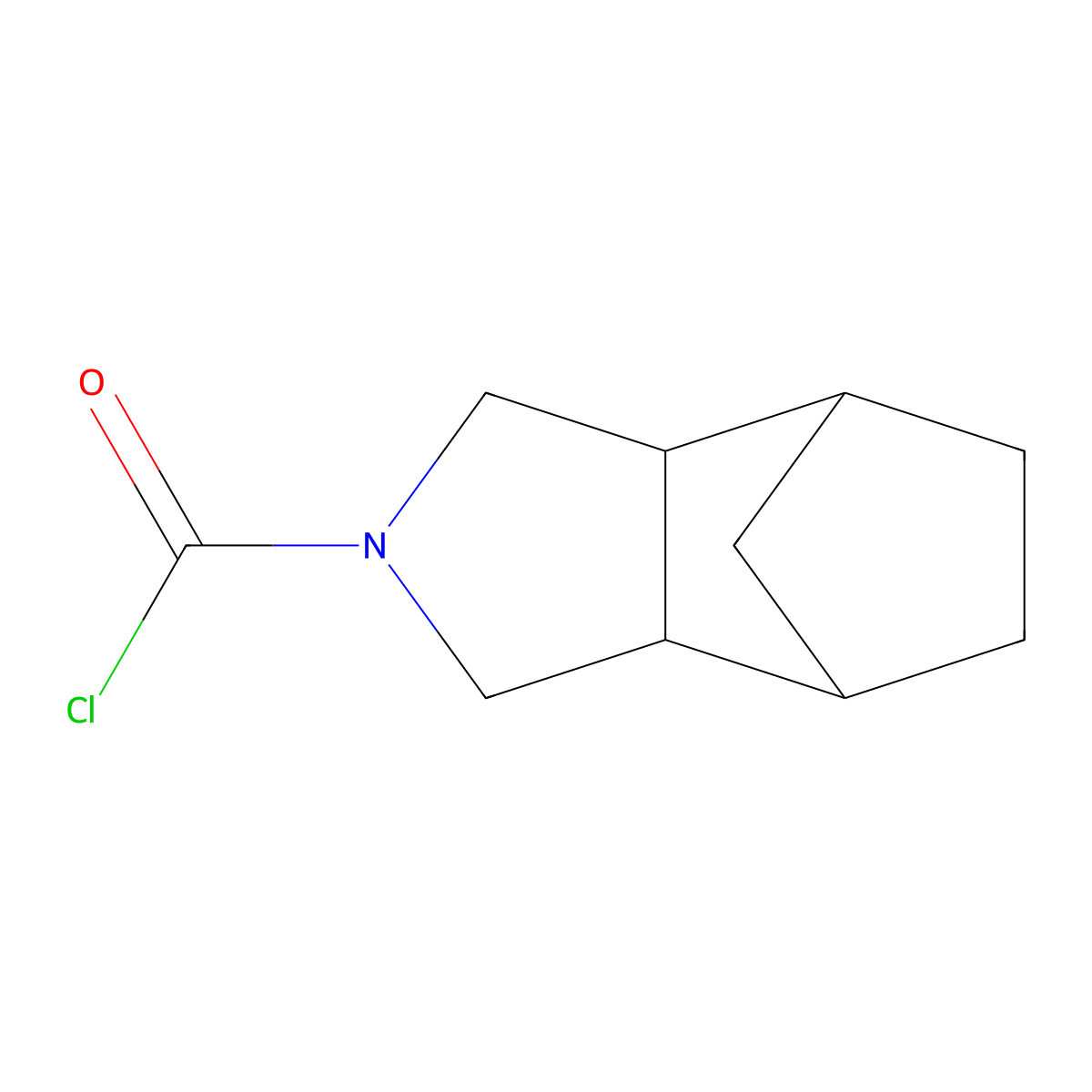 rac-(1R,2S,6R,7S)-4-azatricyclo[5.2.1.0,2,6]decane-4-carbonyl chloride molecular structure, CAS 2580102-09-4