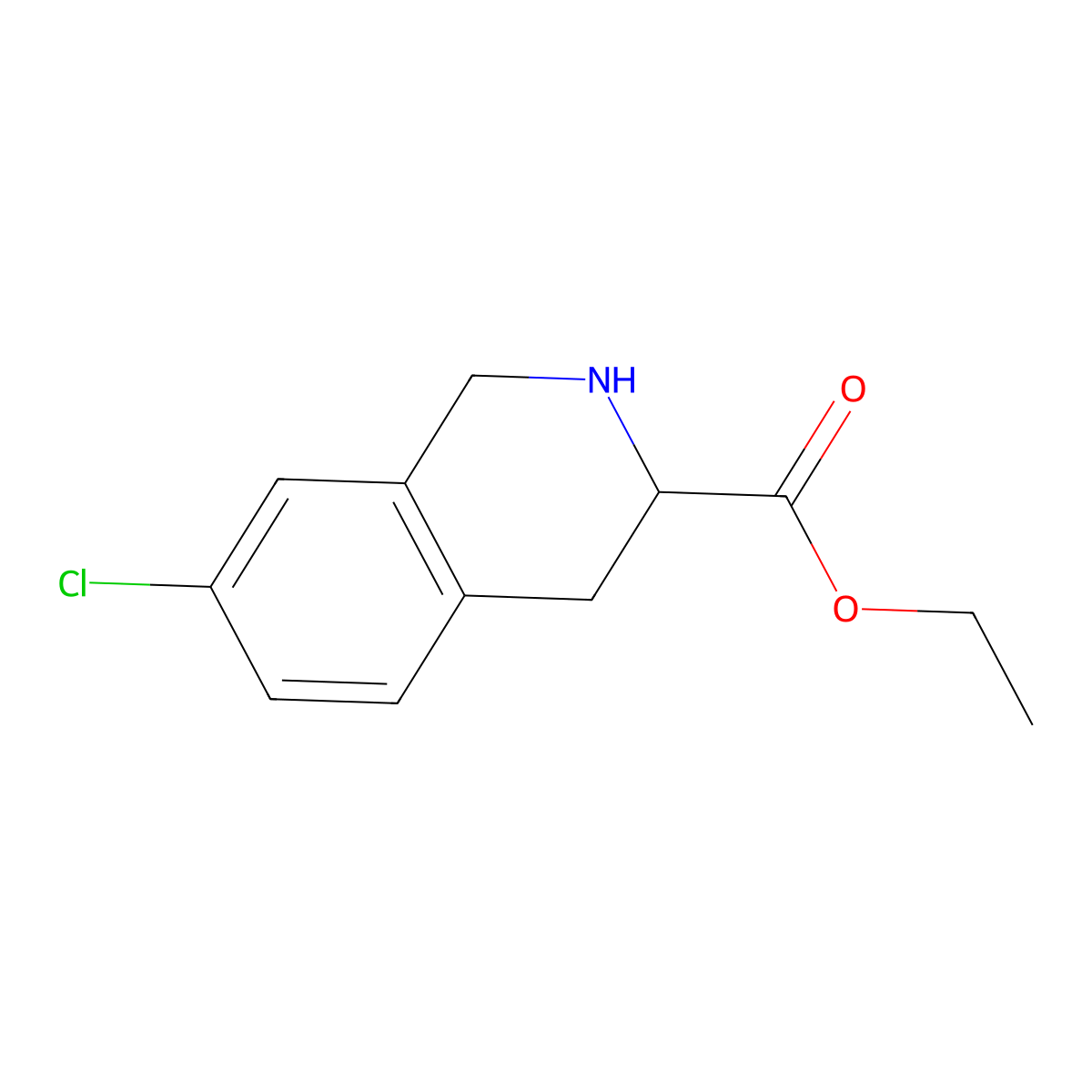 ethyl (3R)-7-chloro-1,2,3,4-tetrahydroisoquinoline-3-carboxylate molecular structure, CAS 2580102-13-0