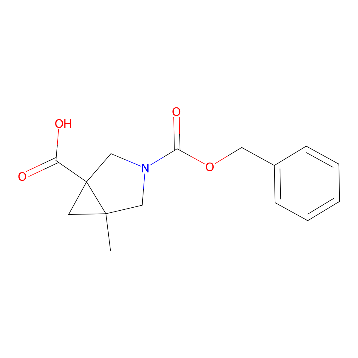 rac-(1R,5R)-3-[(benzyloxy)carbonyl]-5-methyl-3-azabicyclo[3.1.0]hexane-1-carboxylic acid molecular structure, CAS 2580102-23-2