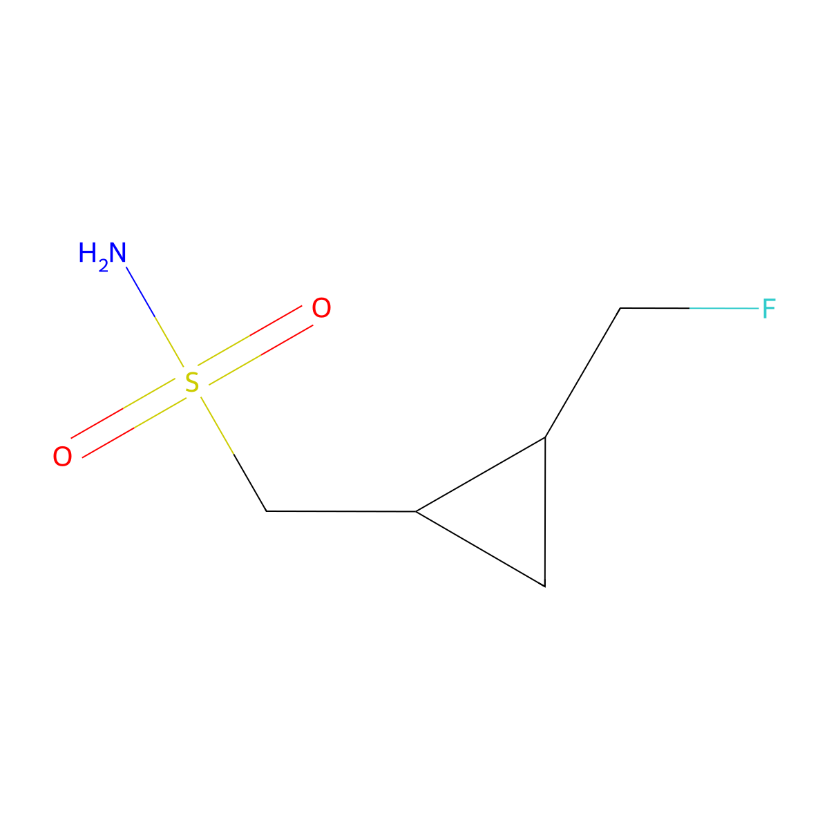 rac-[(1R,2R)-2-(fluoromethyl)cyclopropyl]methanesulfonamide molecular structure, CAS 2580102-31-2