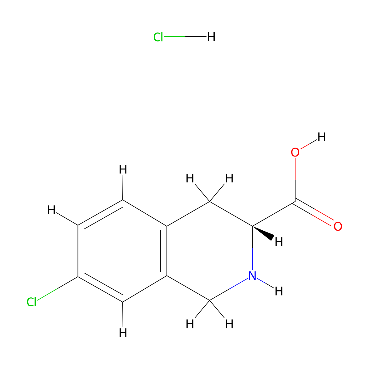 (3R)-7-chloro-1,2,3,4-tetrahydroisoquinoline-3-carboxylicacidhydrochloride molecular structure, CAS 2580102-35-6