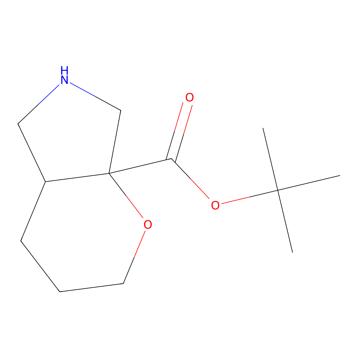 rac-tert-butyl (4aR,7aR)-octahydropyrano[2,3-c]pyrrole-7a-carboxylate molecular structure, CAS 2580102-39-0