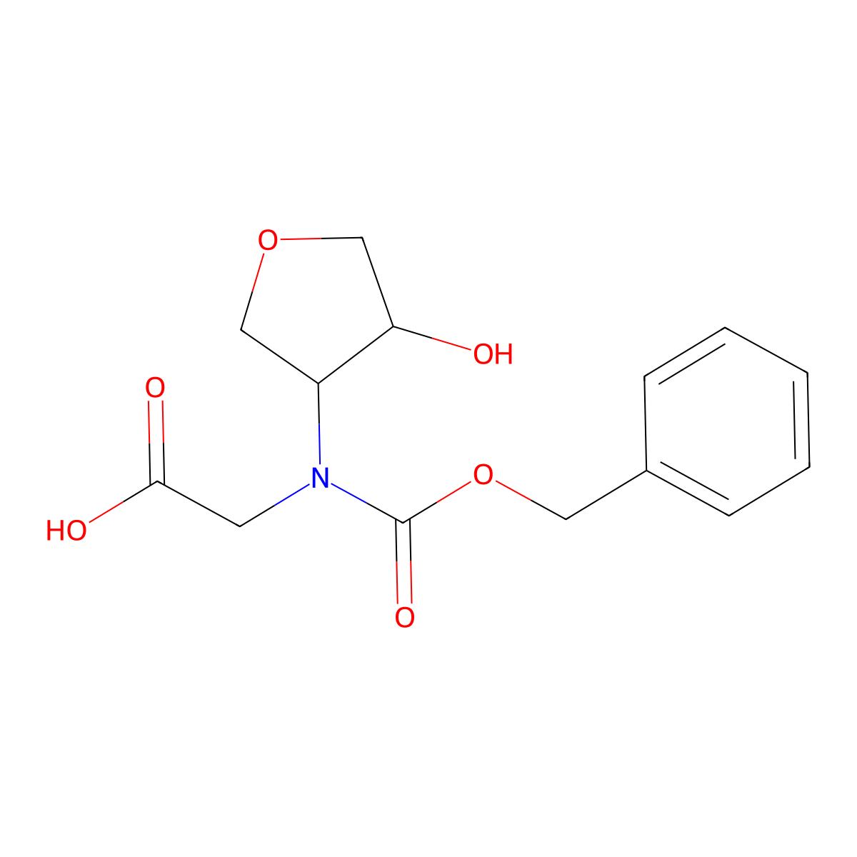 rac-2-{[(benzyloxy)carbonyl][(3R,4S)-4-hydroxyoxolan-3-yl]amino}acetic acid molecular structure, CAS 2580102-41-4