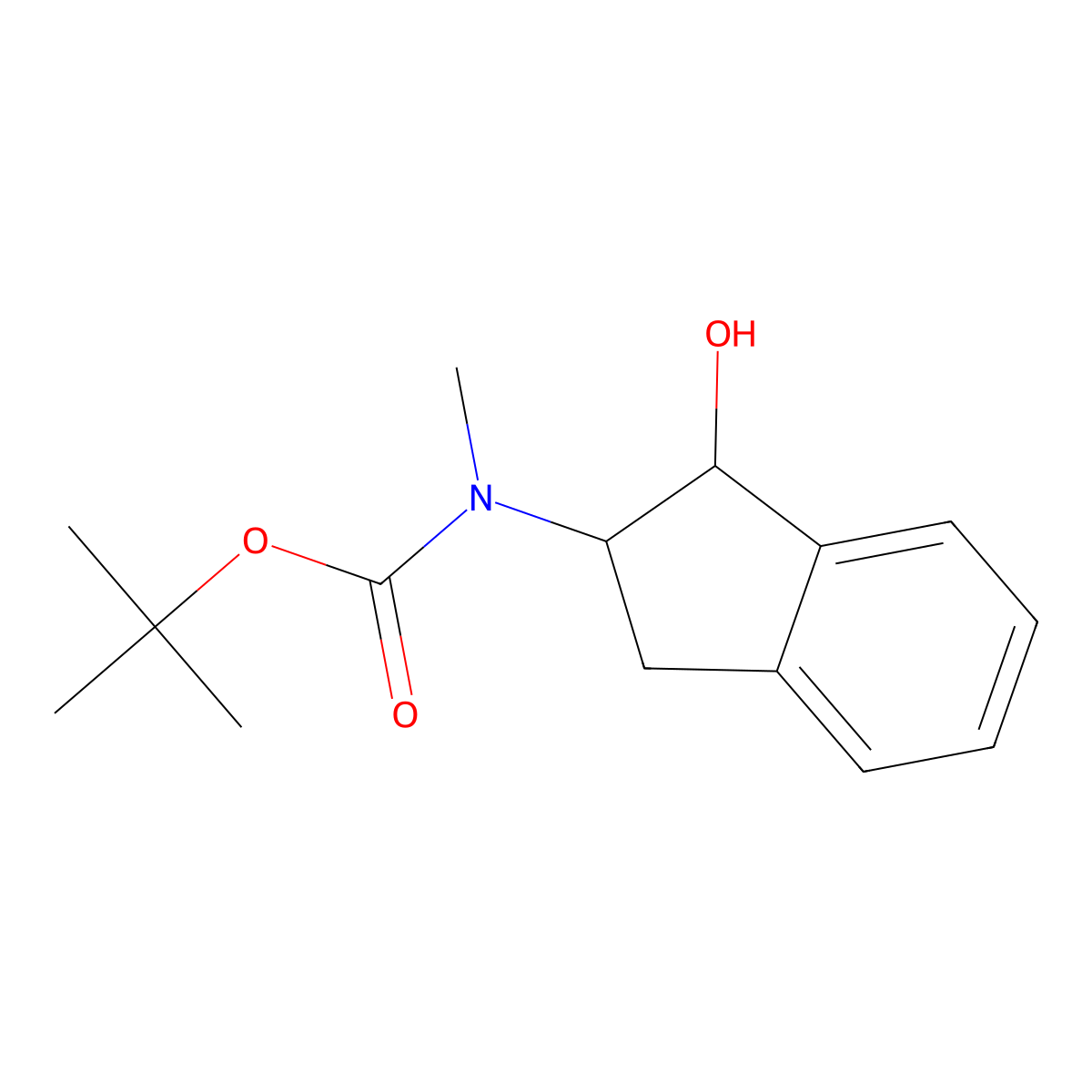 rac-tert-butyl N-[(1R,2S)-1-hydroxy-2,3-dihydro-1H-inden-2-yl]-N-methylcarbamate molecular structure, CAS 2580102-60-7