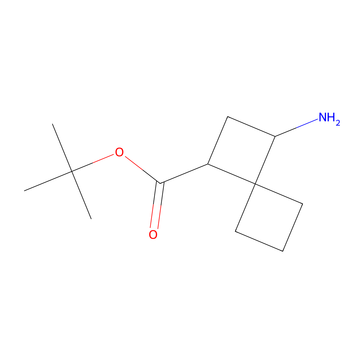 rac-tert-butyl (1R,3S)-3-aminospiro[3.3]heptane-1-carboxylate molecular structure, CAS 2580102-66-3
