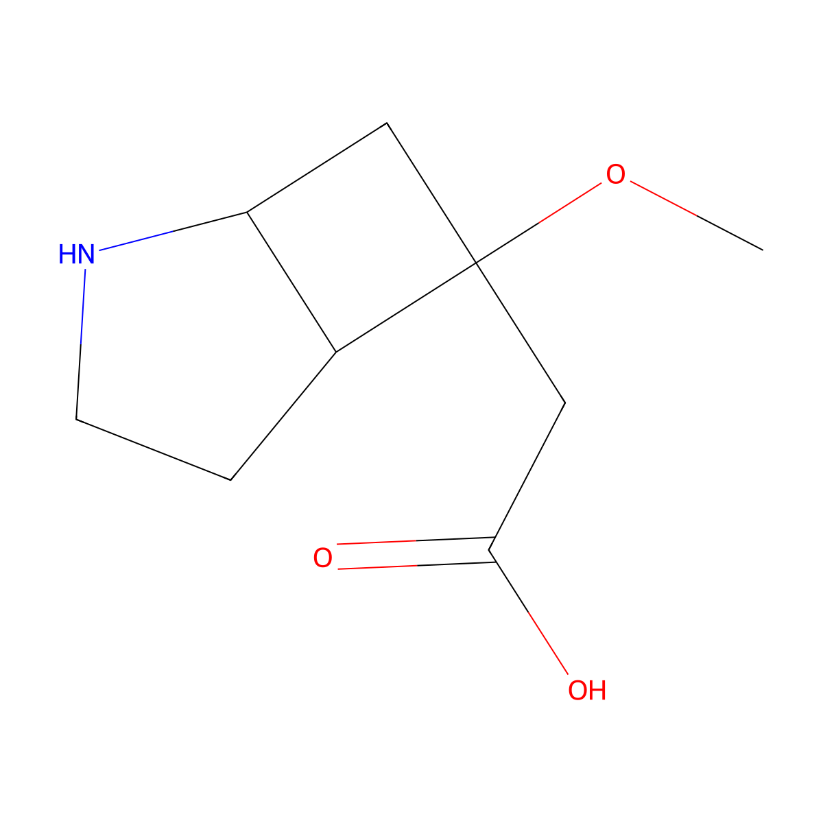 rac-2-[(1R,5R,6S)-6-methoxy-2-azabicyclo[3.2.0]heptan-6-yl]acetic acid molecular structure, CAS 2580102-71-0