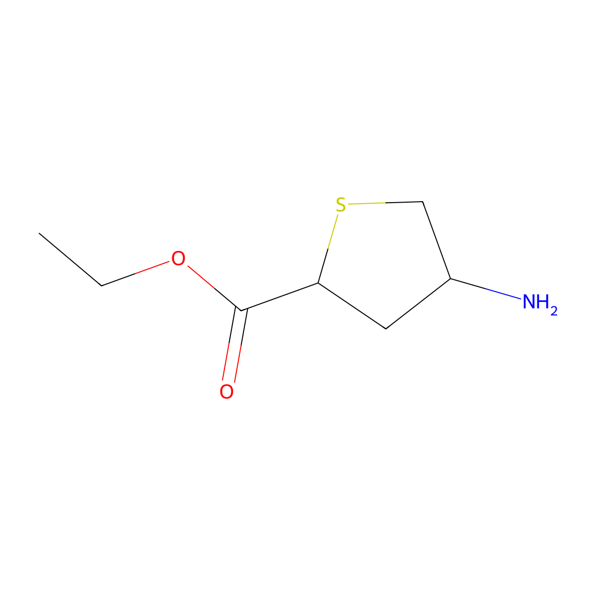 rac-ethyl (2R,4R)-4-aminothiolane-2-carboxylate molecular structure, CAS 2580102-75-4