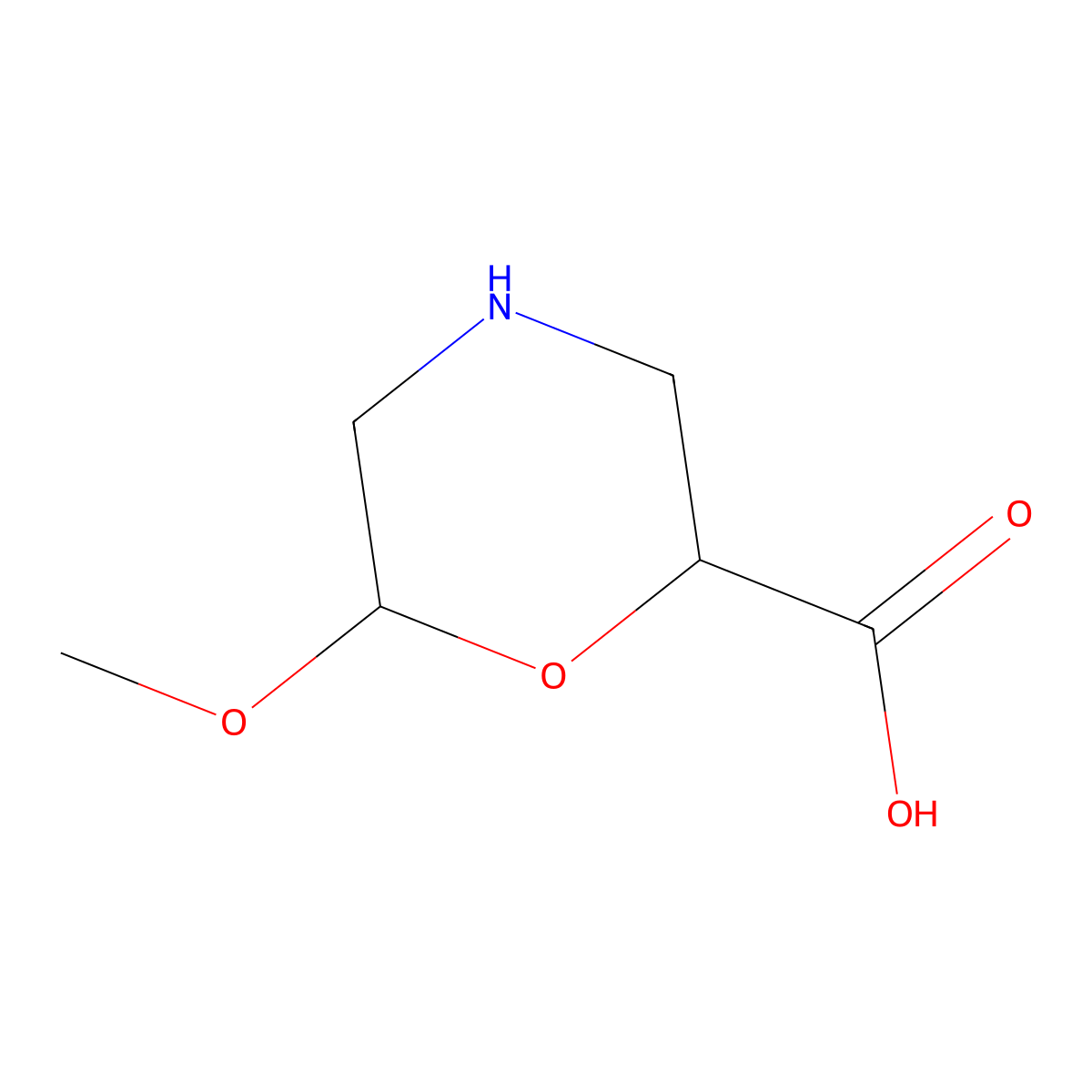rac-(2R,6R)-6-methoxymorpholine-2-carboxylic acid molecular structure, CAS 2580102-82-3