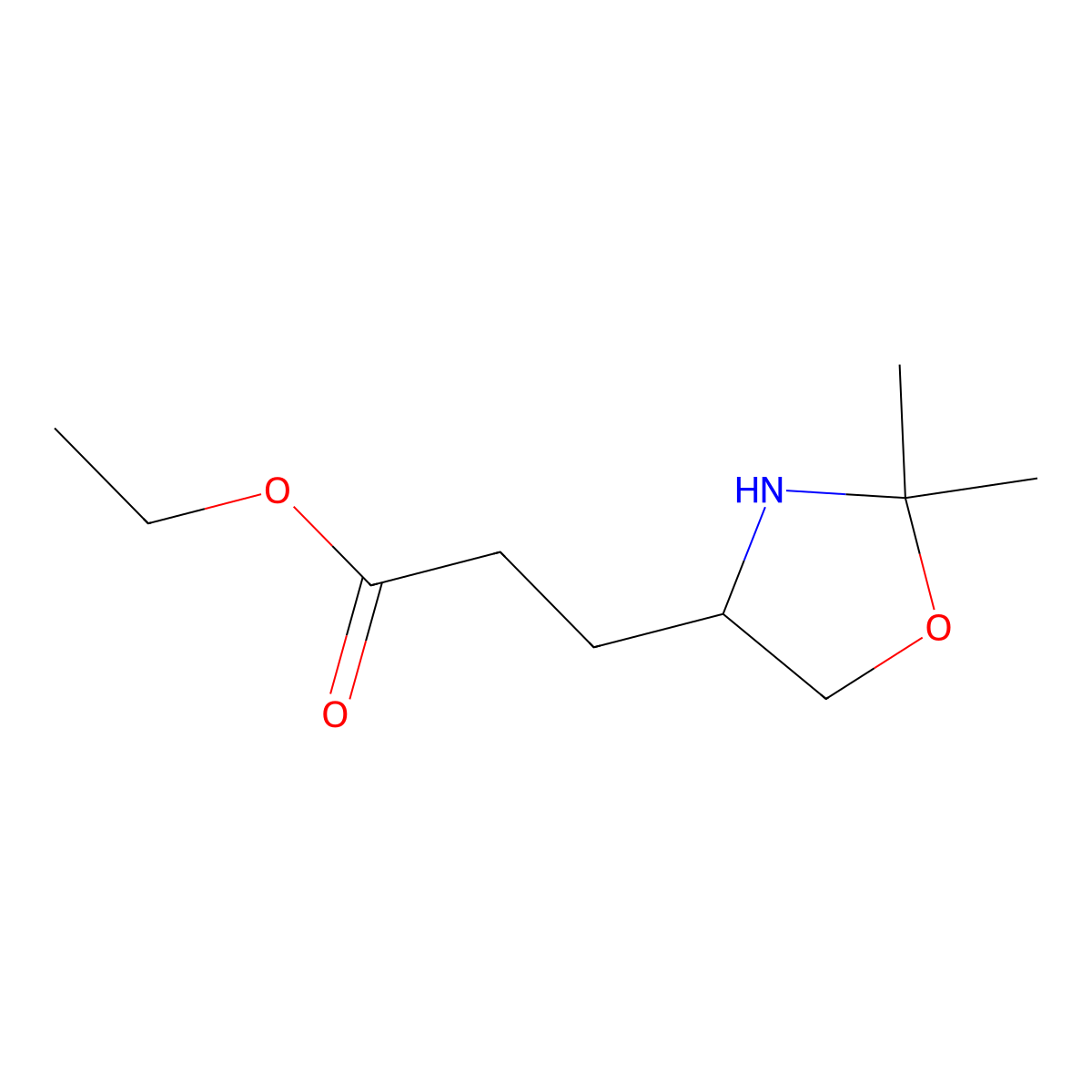ethyl 3-[(4R)-2,2-dimethyl-1,3-oxazolidin-4-yl]propanoate molecular structure, CAS 2580102-86-7