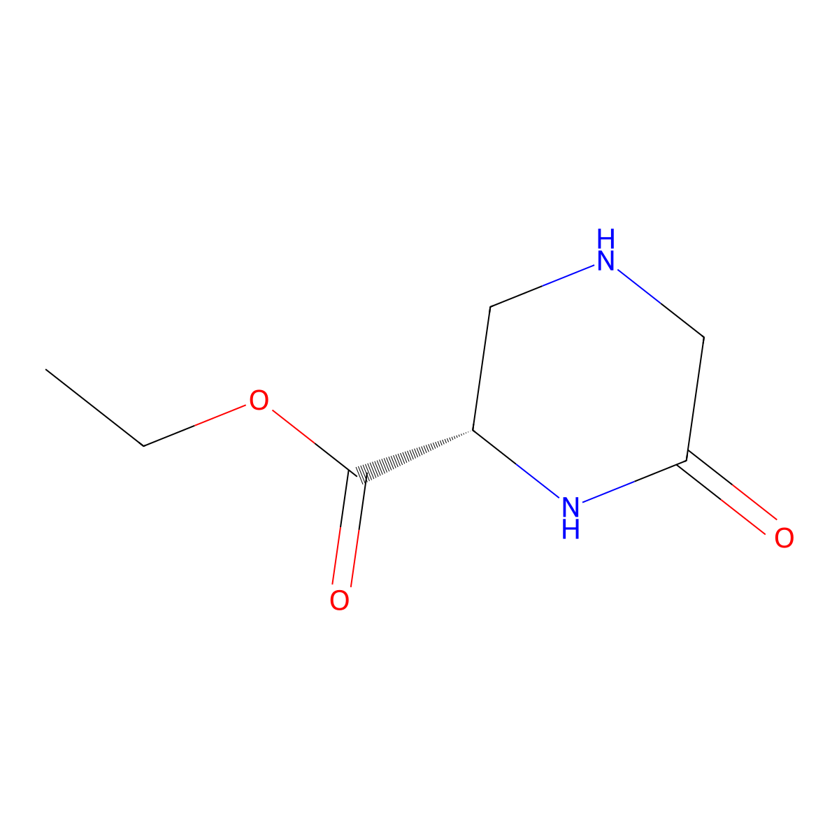 ethyl (2S)-6-oxopiperazine-2-carboxylate molecular structure, CAS 2580102-88-9