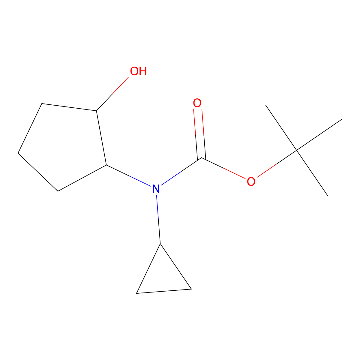 rac-tert-butyl N-cyclopropyl-N-[(1R,2R)-2-hydroxycyclopentyl]carbamate molecular structure, CAS 2580102-94-7