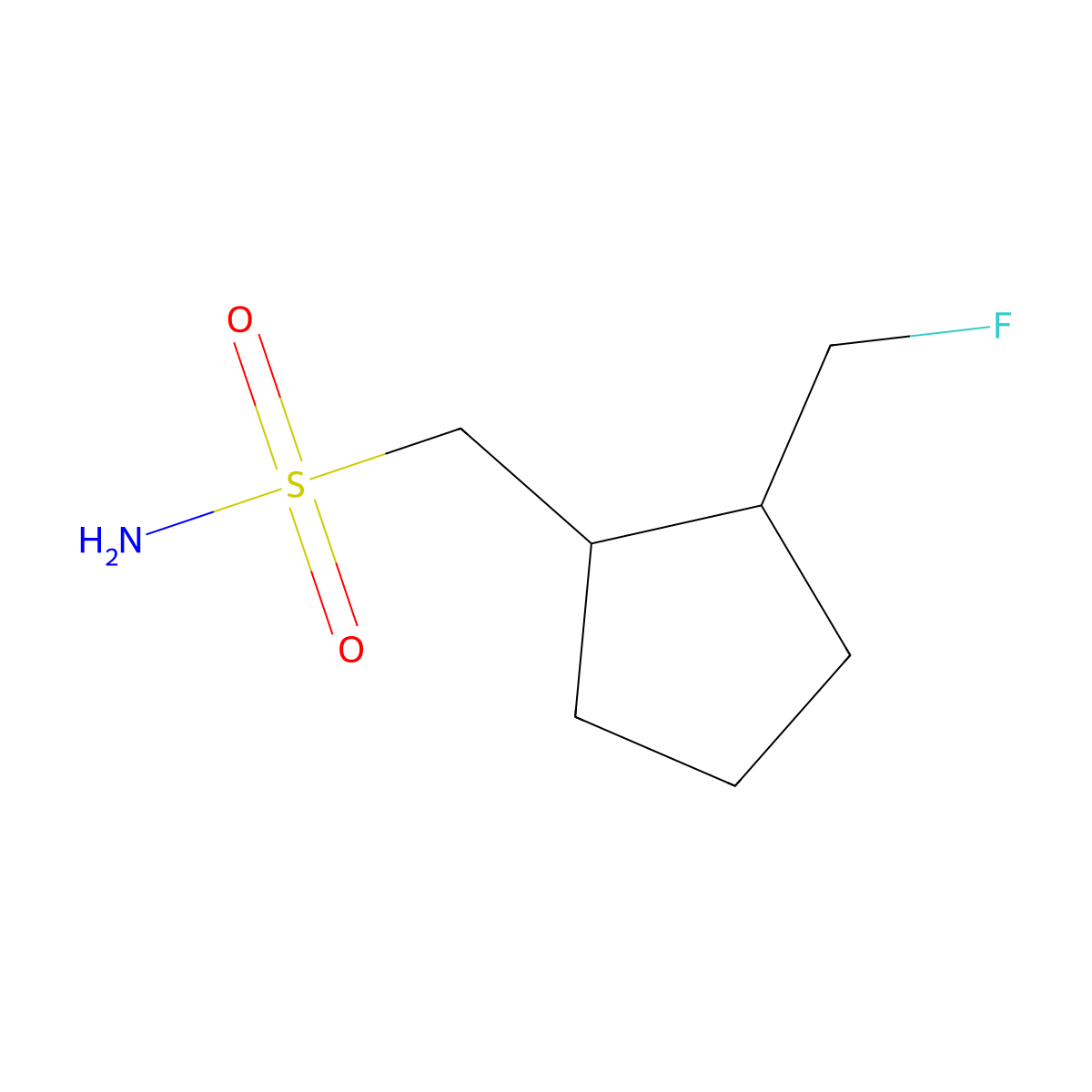 rac-[(1R,2R)-2-(fluoromethyl)cyclopentyl]methanesulfonamide molecular structure, CAS 2580103-01-9