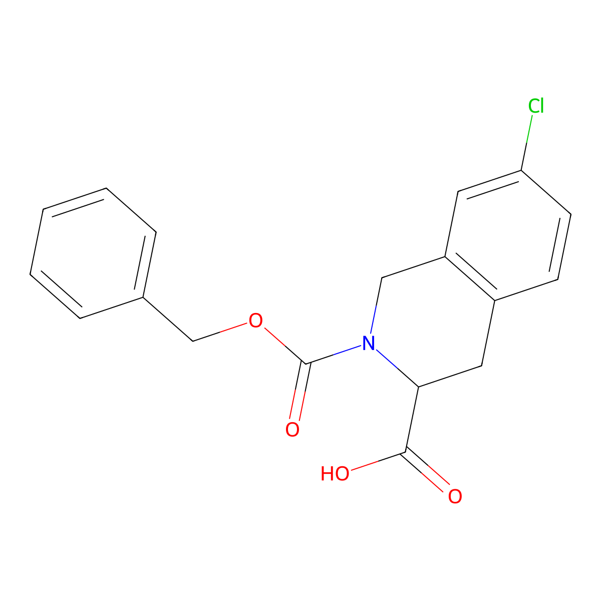 (3R)-2-[(benzyloxy)carbonyl]-7-chloro-1,2,3,4-tetrahydroisoquinoline-3-carboxylic acid molecular structure, CAS 2580103-06-4