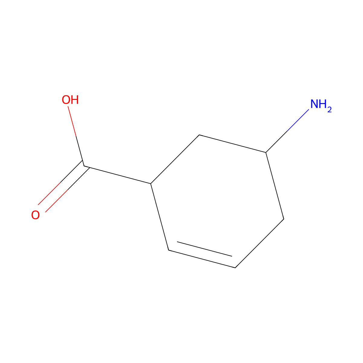 rac-(1R,5R)-5-aminocyclohex-2-ene-1-carboxylic acid molecular structure, CAS 2580103-29-1