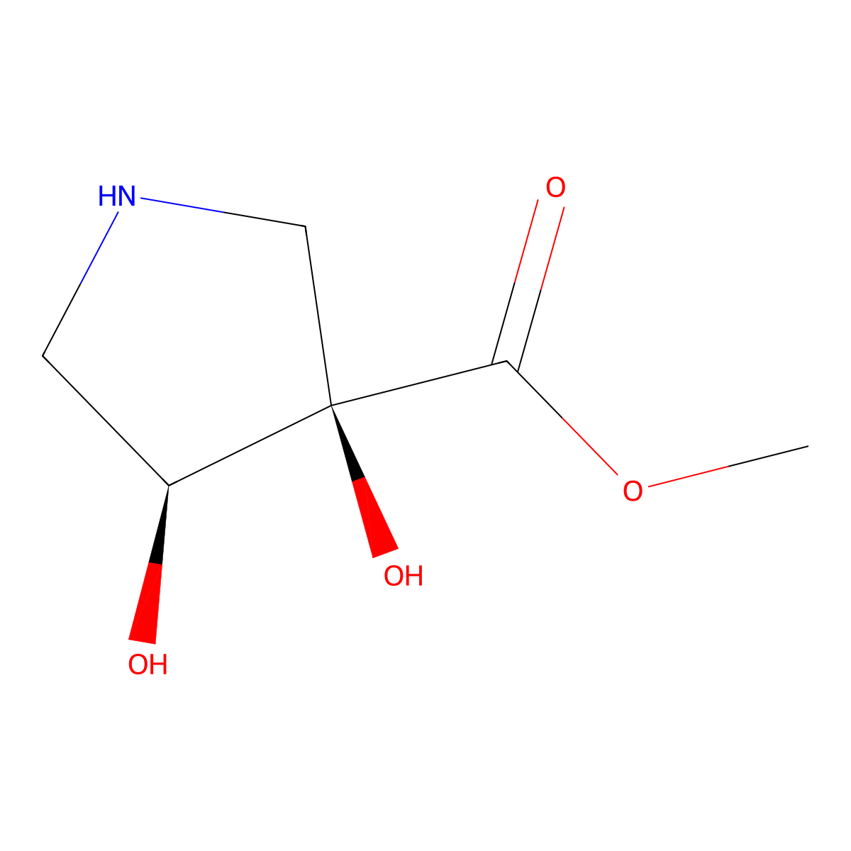 methyl (3R,4S)-3,4-dihydroxypyrrolidine-3-carboxylate molecular structure, CAS 2580103-31-5