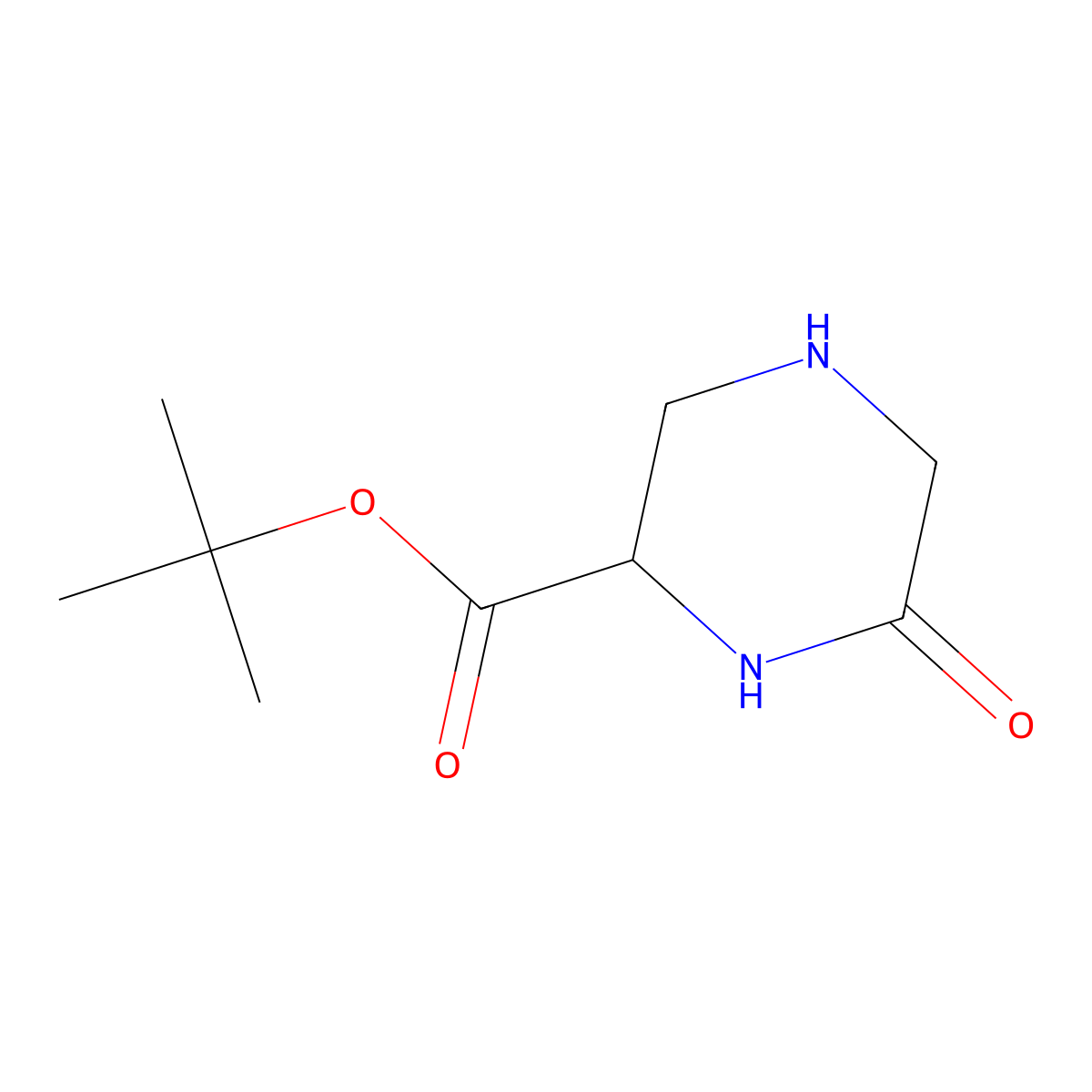 tert-butyl (2S)-6-oxopiperazine-2-carboxylate molecular structure, CAS 2580103-35-9