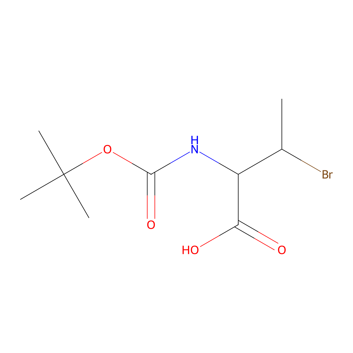 (2R,3R)-3-bromo-2-{[(tert-butoxy)carbonyl]amino}butanoic acid molecular structure, CAS 2580103-37-1