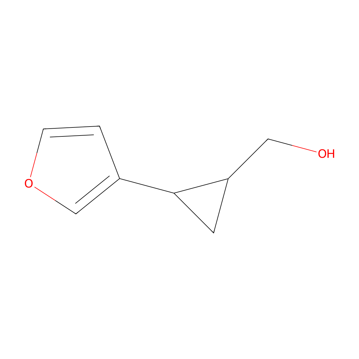 rac-[(1R,2R)-2-(furan-3-yl)cyclopropyl]methanol,trans molecular structure, CAS 2580103-60-0