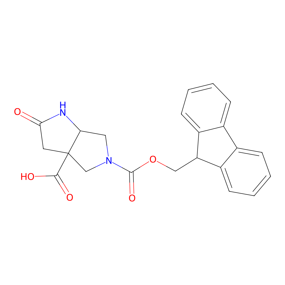 rac-(3aR,6aS)-5-{[(9H-fluoren-9-yl)methoxy]carbonyl}-2-oxo-octahydropyrrolo[3,4-b]pyrrole-3a-carboxylic acid molecular structure, CAS 2580103-62-2