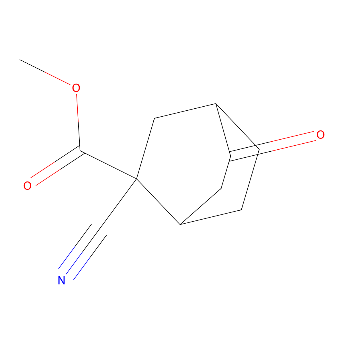 Methyl (1R,2R,4R)-2-cyano-5-oxobicyclo[2.2.2]octane-2-carboxylate molecular structure, CAS 2580103-74-6