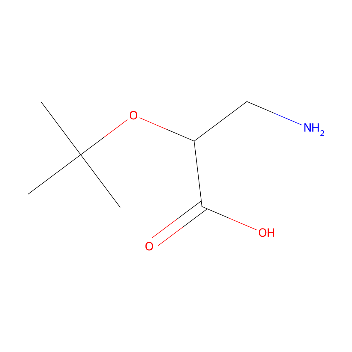 (2S)-3-amino-2-(tert-butoxy)propanoic acid molecular structure, CAS 2580103-82-6