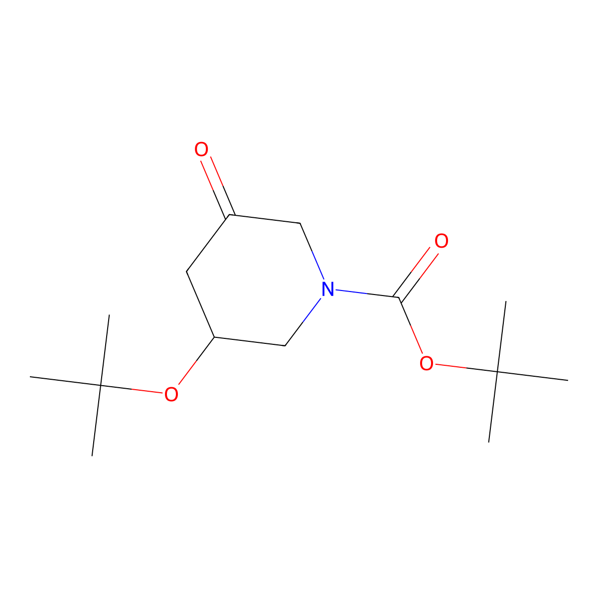 tert-butyl (3S)-3-(tert-butoxy)-5-oxopiperidine-1-carboxylate molecular structure, CAS 2580103-84-8