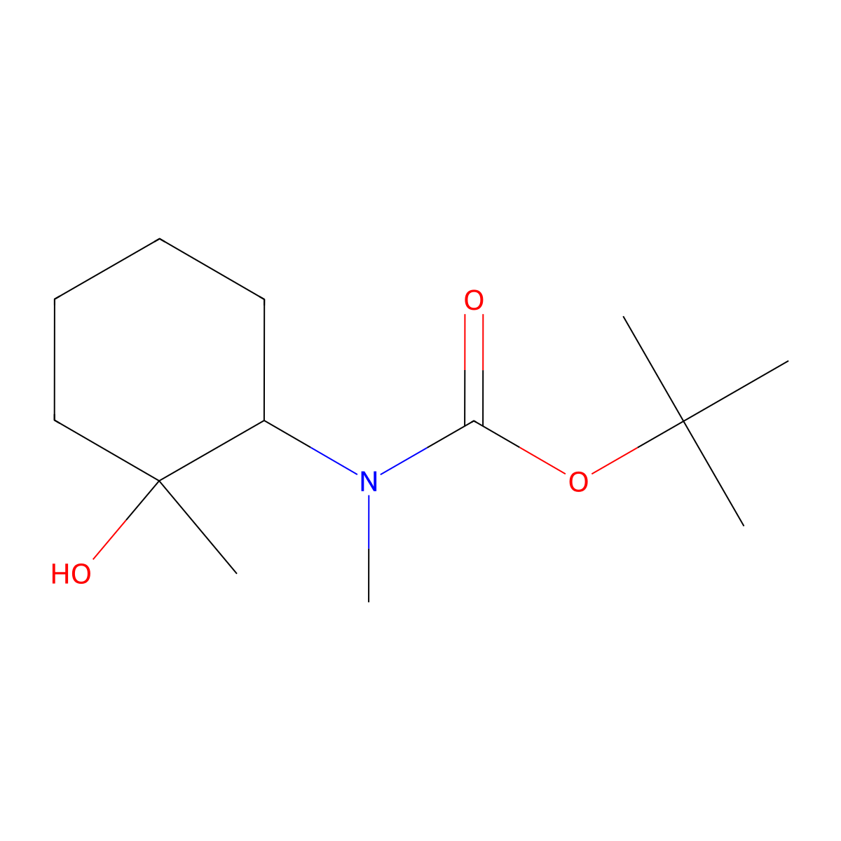 rac-tert-butyl N-[(1R,2R)-2-hydroxy-2-methylcyclohexyl]-N-methylcarbamate molecular structure, CAS 2580104-04-5
