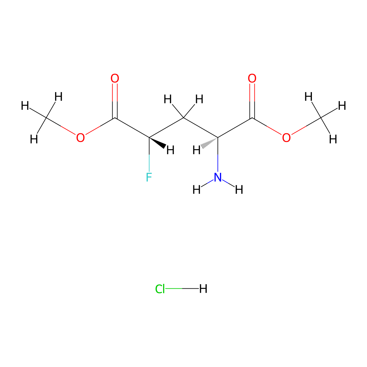 1,5-dimethyl(2S,4S)-2-amino-4-fluoropentanedioatehydrochloride molecular structure, CAS 2580104-07-8