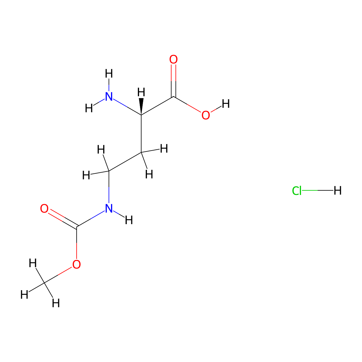 (2S)-2-amino-4-((methoxycarbonyl)amino)butanoic acid hydrochloride molecular structure, CAS 2580104-27-2