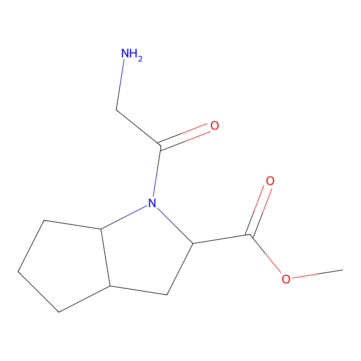 methyl (2S,3aS,6aS)-1-(2-aminoacetyl)-octahydrocyclopenta[b]pyrrole-2-carboxylate molecular structure, CAS 2580104-36-3