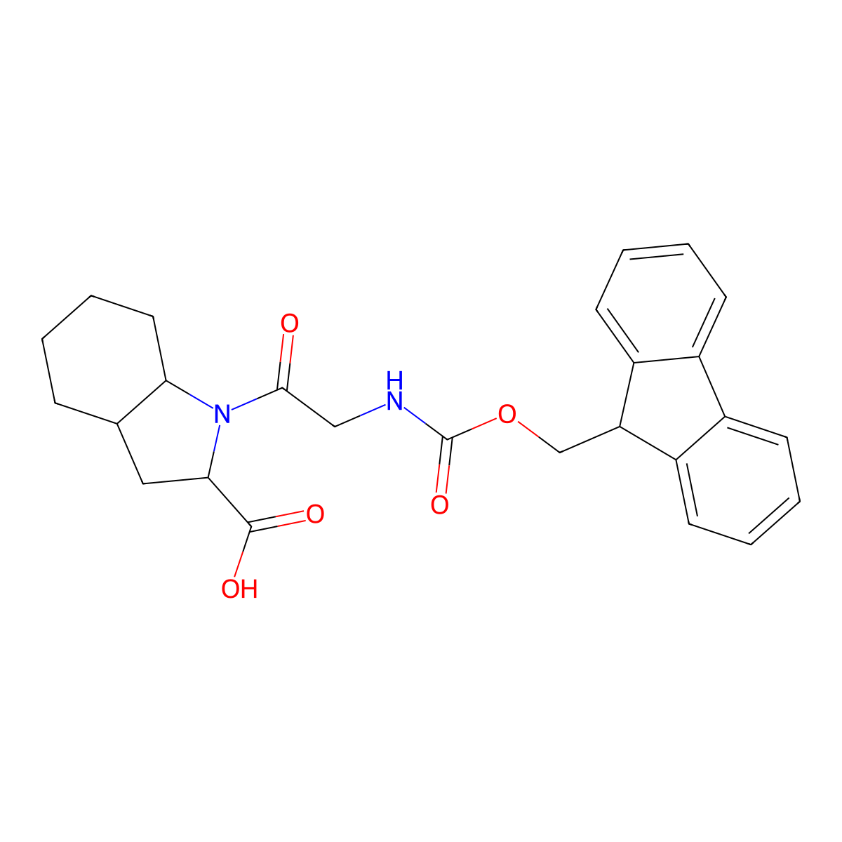 (2S,3aS,7aS)-1-[2-({[(9H-fluoren-9-yl)methoxy]carbonyl}amino)acetyl]-octahydro-1H-indole-2-carboxylic acid molecular structure, CAS 2580104-37-4