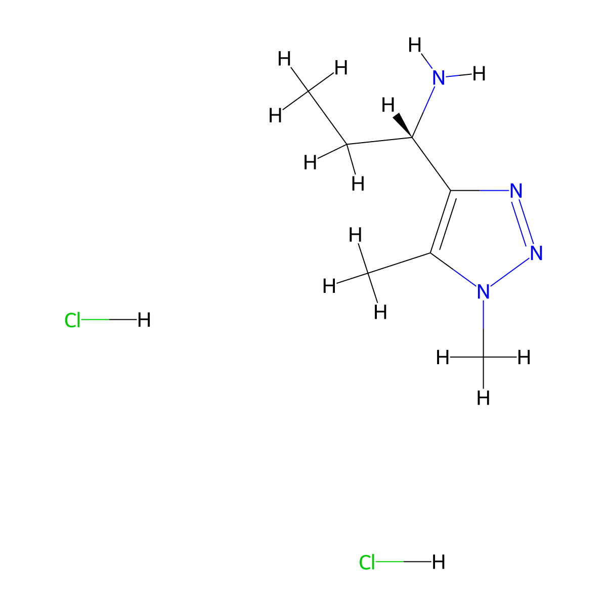 (1S)-1-(1,5-Dimethyltriazol-4-yl)propan-1-amine;dihydrochloride molecular structure, CAS 2580113-14-8
