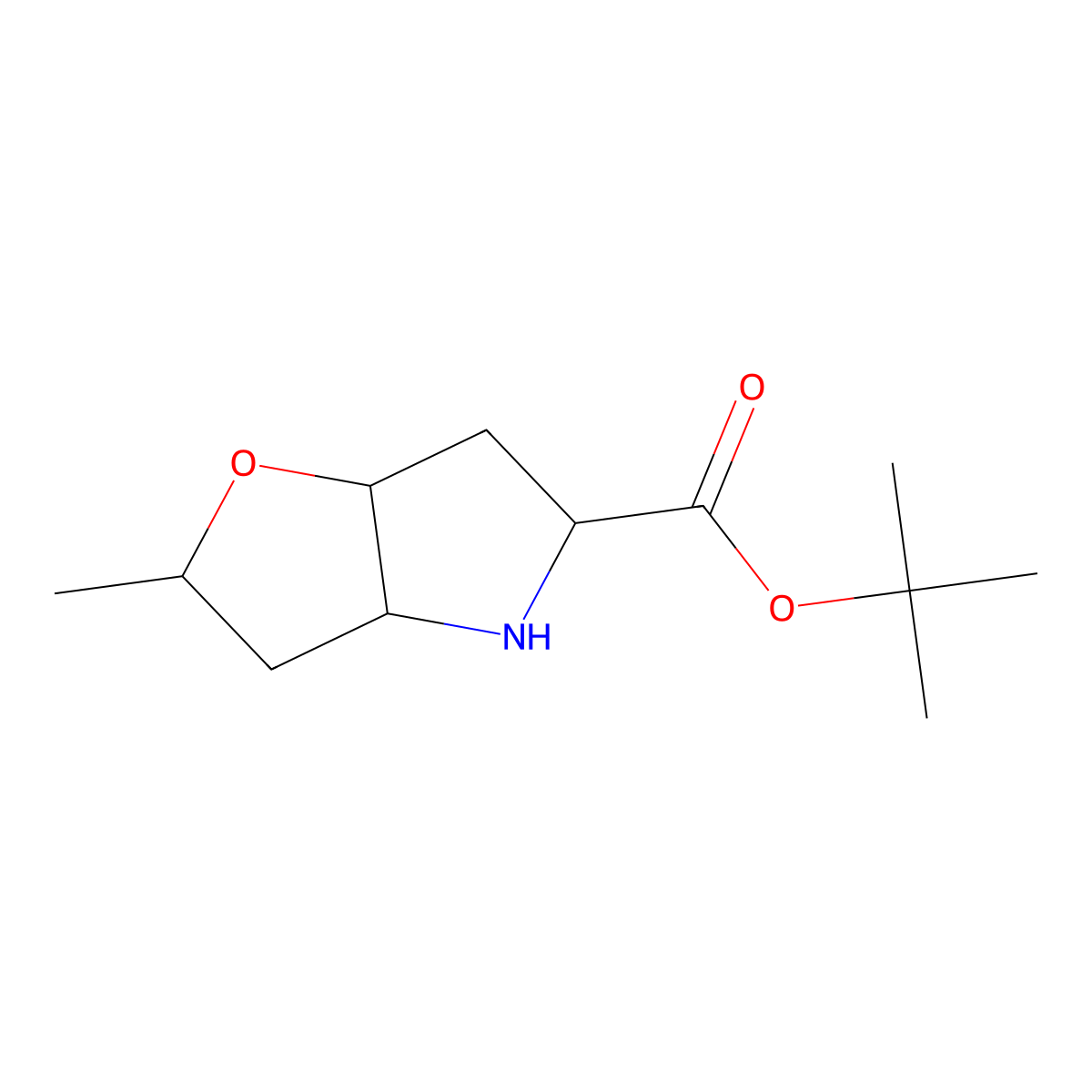 rac-tert-butyl (2R,3aS,5R,6aS)-2-methyl-hexahydro-2H-furo[3,2-b]pyrrole-5-carboxylate molecular structure, CAS 2580113-29-5