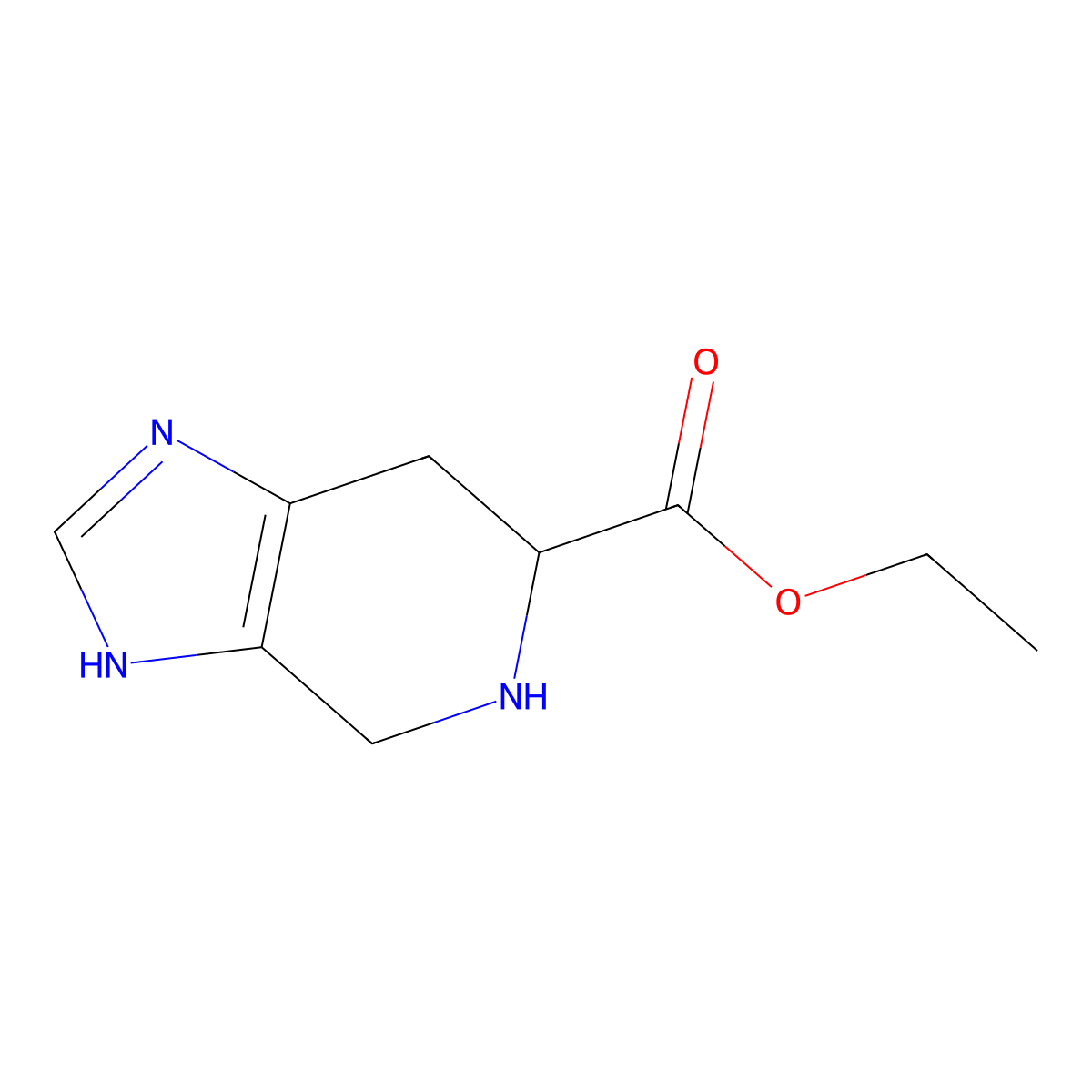 ethyl (6R)-1H,4H,5H,6H,7H-imidazo[4,5-c]pyridine-6-carboxylate molecular structure, CAS 2580113-30-8