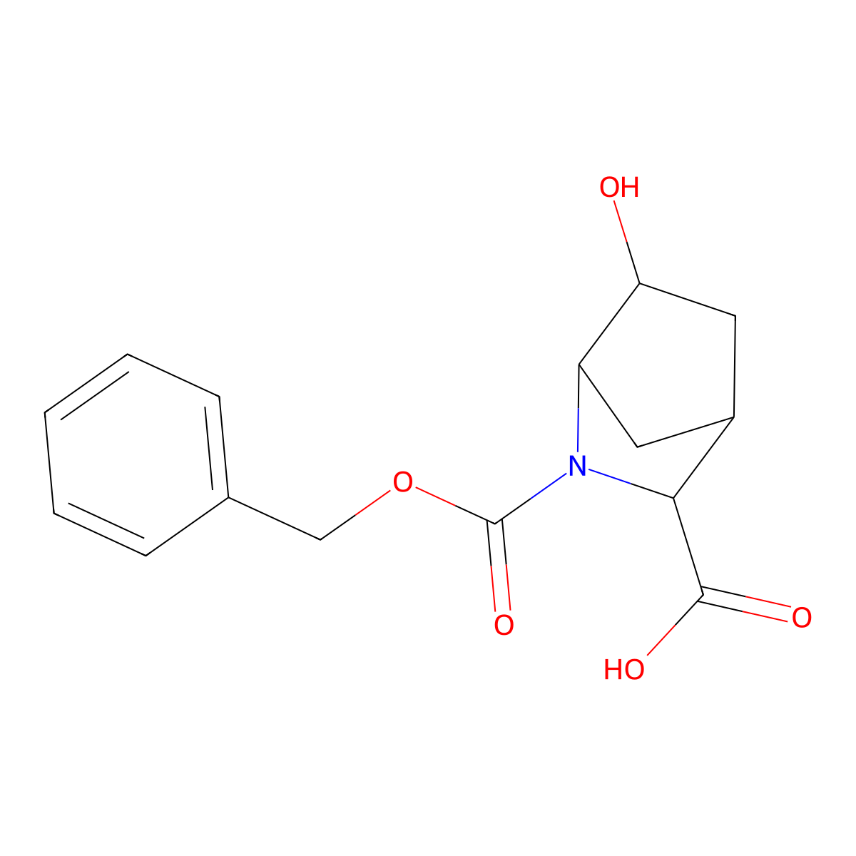rac-(1R,3R,4S,6R)-2-[(benzyloxy)carbonyl]-6-hydroxy-2-azabicyclo[2.2.1]heptane-3-carboxylic acid molecular structure, CAS 2580113-34-2