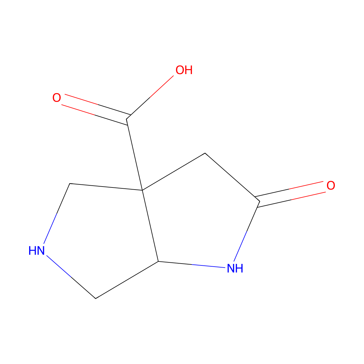 rac-(3aR,6aS)-2-oxo-octahydropyrrolo[3,4-b]pyrrole-3a-carboxylic acid molecular structure, CAS 2580113-42-2