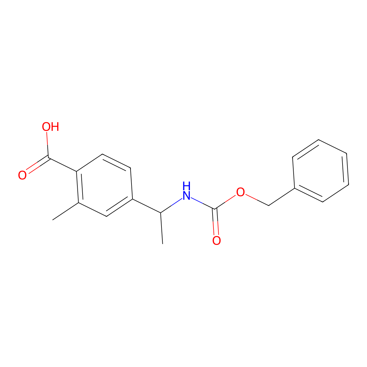 4-[(1R)-1-{[(benzyloxy)carbonyl]amino}ethyl]-2-methylbenzoic acid molecular structure, CAS 2580113-44-4