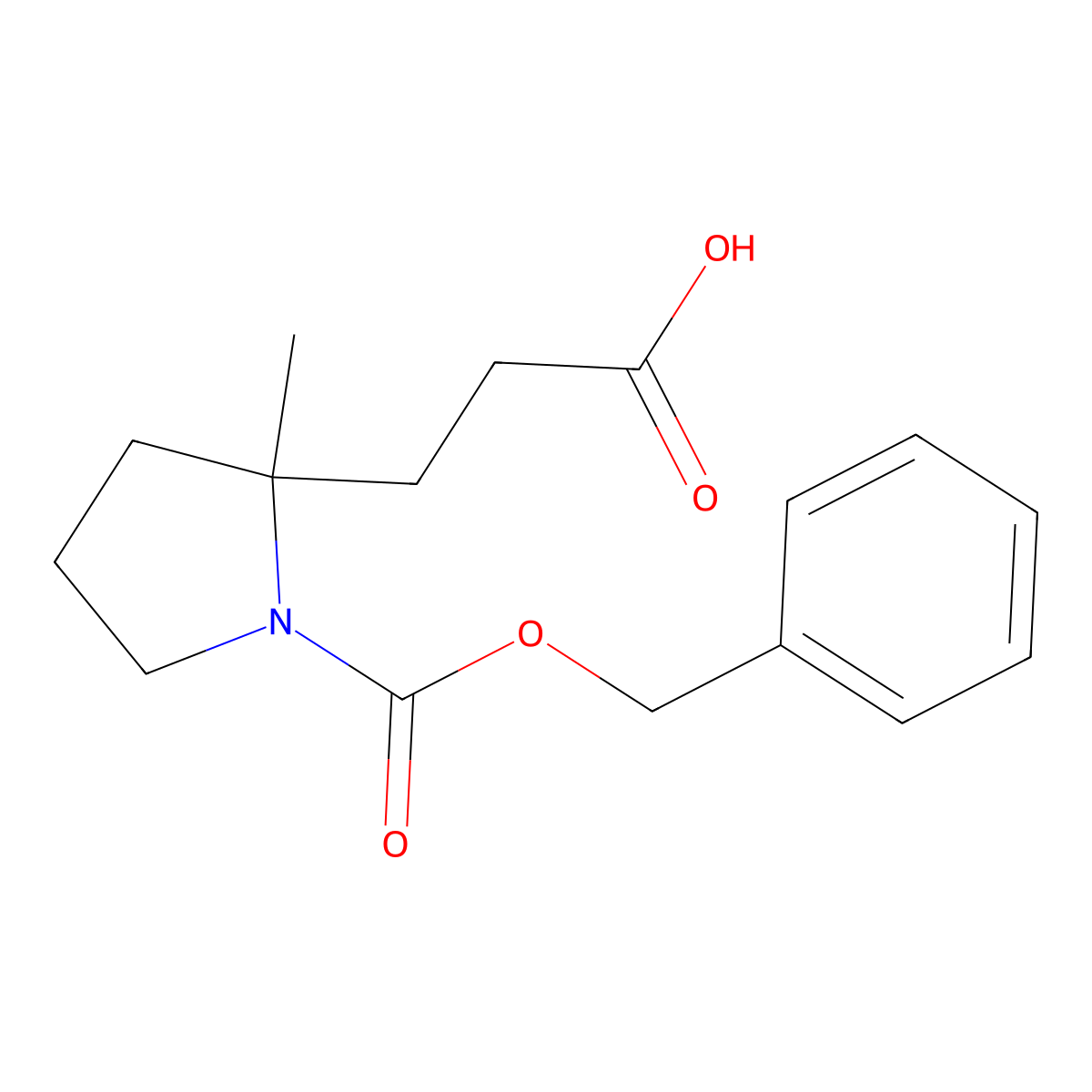 3-[(2S)-1-[(benzyloxy)carbonyl]-2-methylpyrrolidin-2-yl]propanoic acid molecular structure, CAS 2580113-45-5