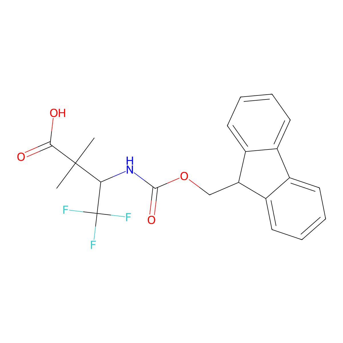 (3R)-3-({[(9H-fluoren-9-yl)methoxy]carbonyl}amino)-4,4,4-trifluoro-2,2-dimethylbutanoic acid molecular structure, CAS 2580113-53-5