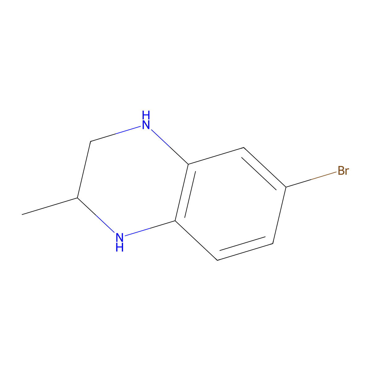 (2R)-6-bromo-2-methyl-1,2,3,4-tetrahydroquinoxaline molecular structure, CAS 2580113-65-9