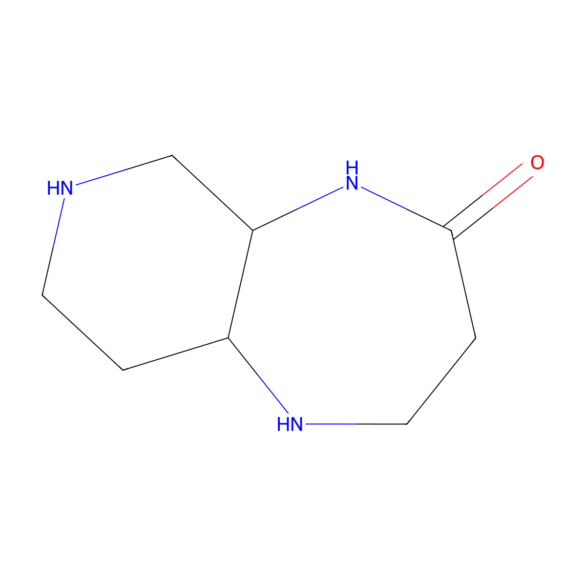 rac-(5aR,9aS)-decahydro-1H-pyrido[3,4-b][1,4]diazepin-4-one molecular structure, CAS 2580113-70-6