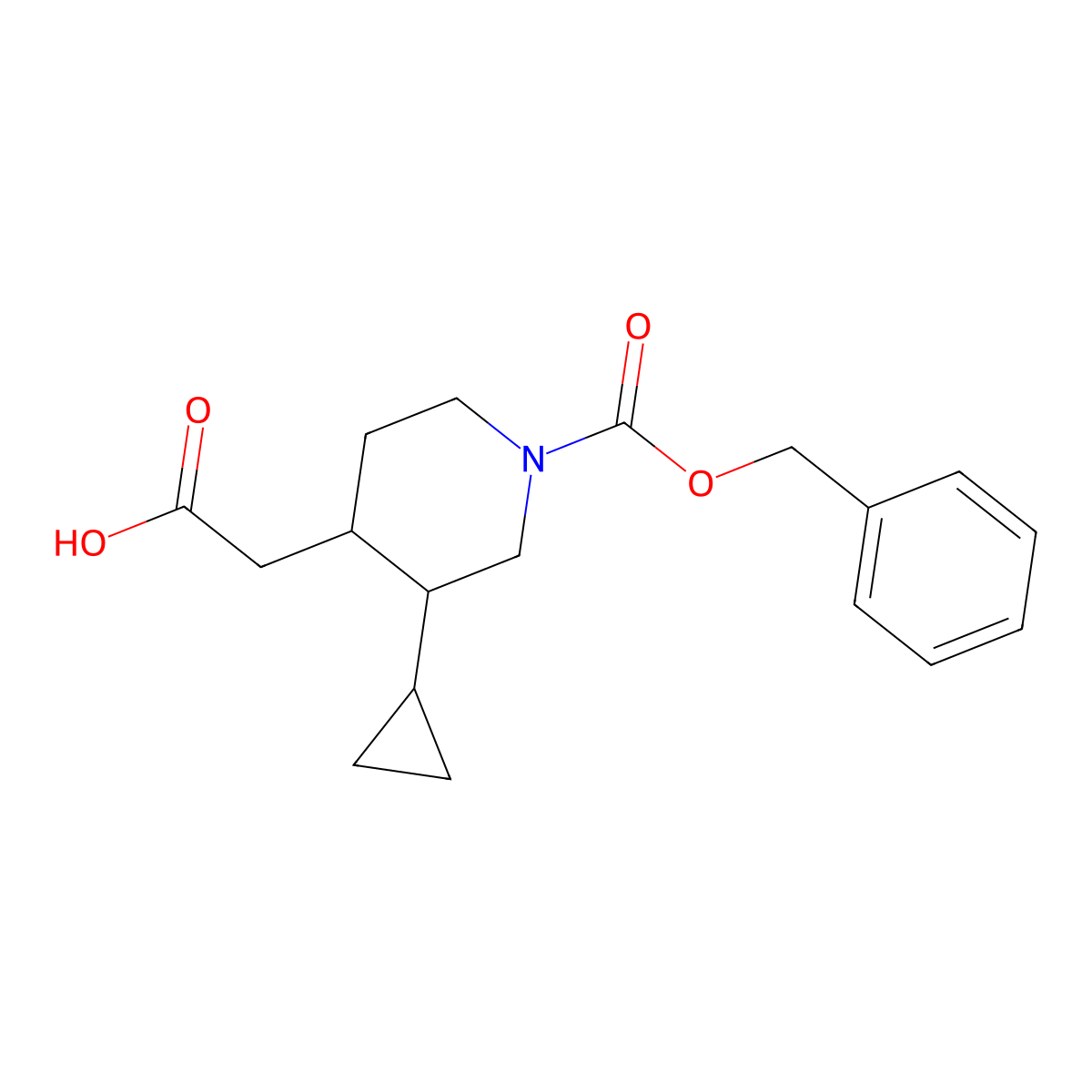 2-[(3R,4S)-1-[(benzyloxy)carbonyl]-3-cyclopropylpiperidin-4-yl]acetic acid molecular structure, CAS 2580113-84-2