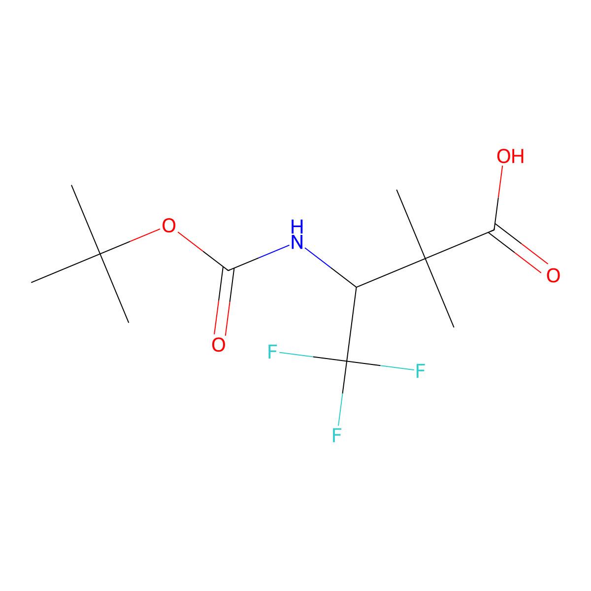 (3R)-3-{[(tert-butoxy)carbonyl]amino}-4,4,4-trifluoro-2,2-dimethylbutanoic acid molecular structure, CAS 2580113-93-3