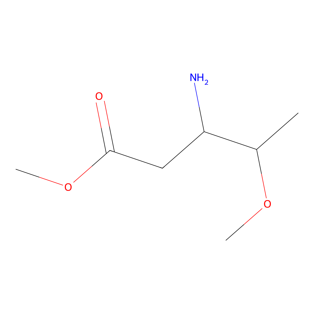 methyl (3R,4R)-3-amino-4-methoxypentanoate molecular structure, CAS 2580113-98-8