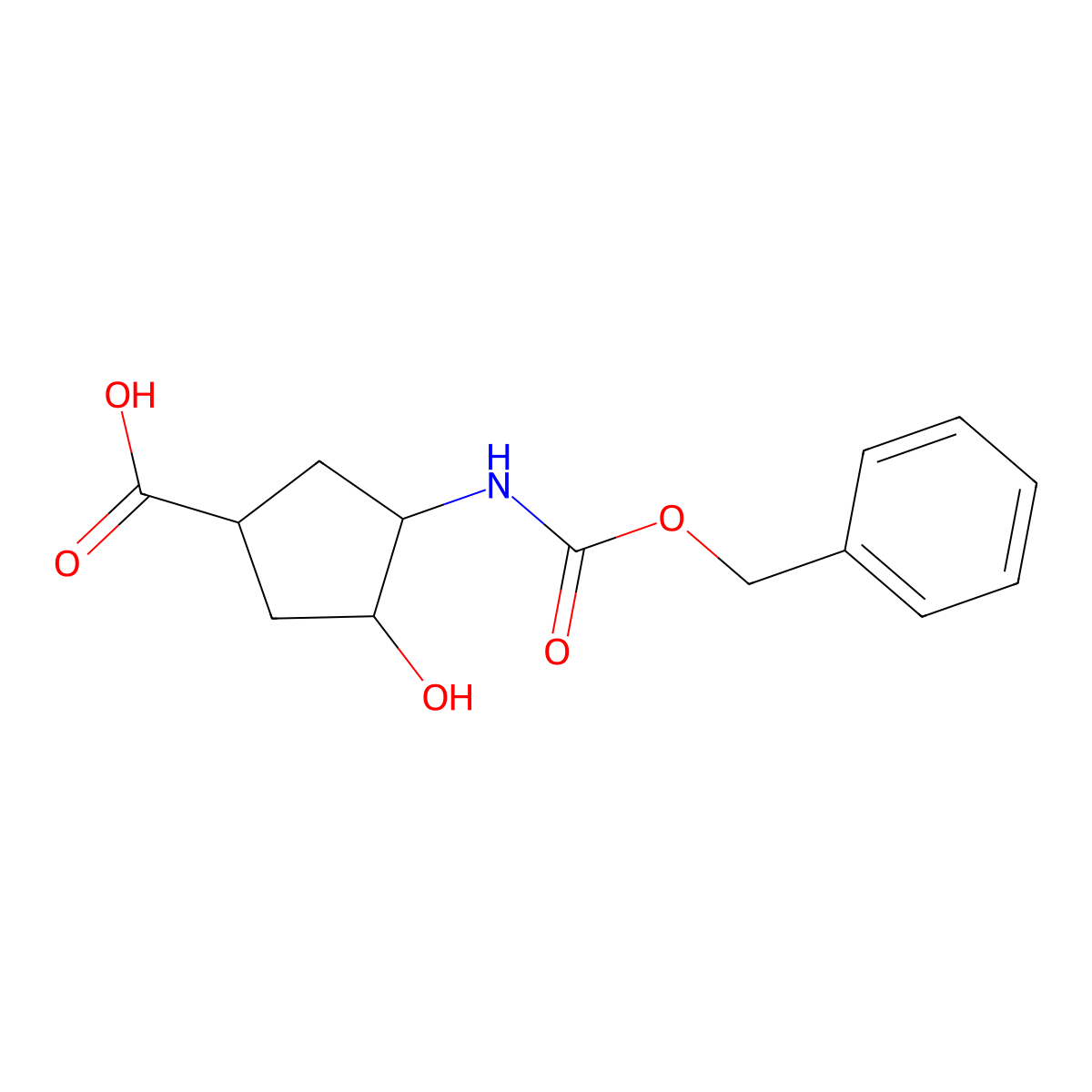 (1S,3R,4R)-3-{[(benzyloxy)carbonyl]amino}-4-hydroxycyclopentane-1-carboxylic acid molecular structure, CAS 2580114-06-1