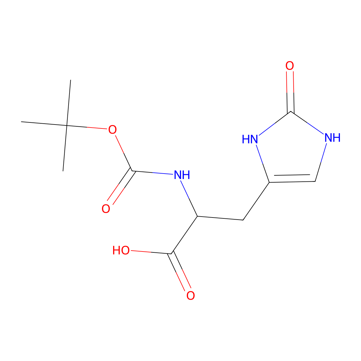 (2S)-2-{[(tert-butoxy)carbonyl]amino}-3-(2-hydroxy-1H-imidazol-4-yl)propanoic acid molecular structure, CAS 2580114-21-0