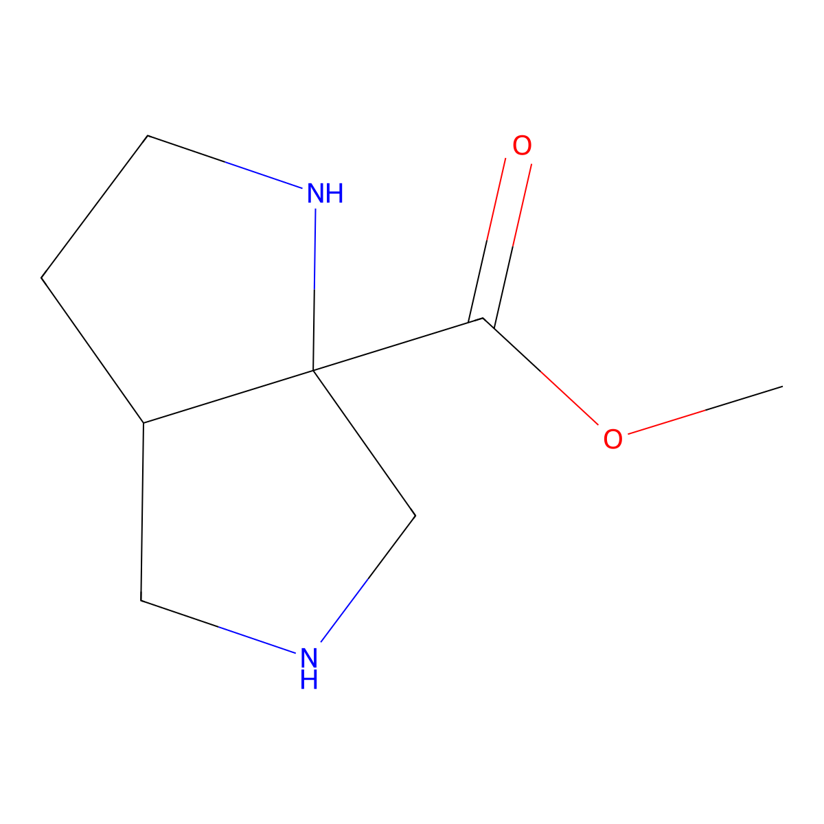 rac-methyl (3aR,6aR)-octahydropyrrolo[3,4-b]pyrrole-6a-carboxylate molecular structure, CAS 2580114-29-8