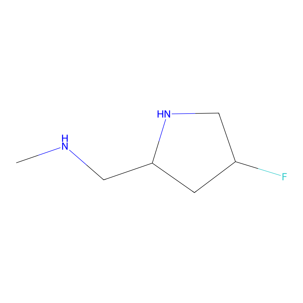 {[(2S,4S)-4-fluoropyrrolidin-2-yl]methyl}(methyl)amine molecular structure, CAS 2580114-40-3